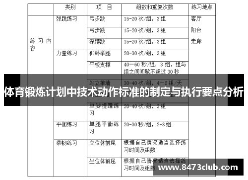 体育锻炼计划中技术动作标准的制定与执行要点分析